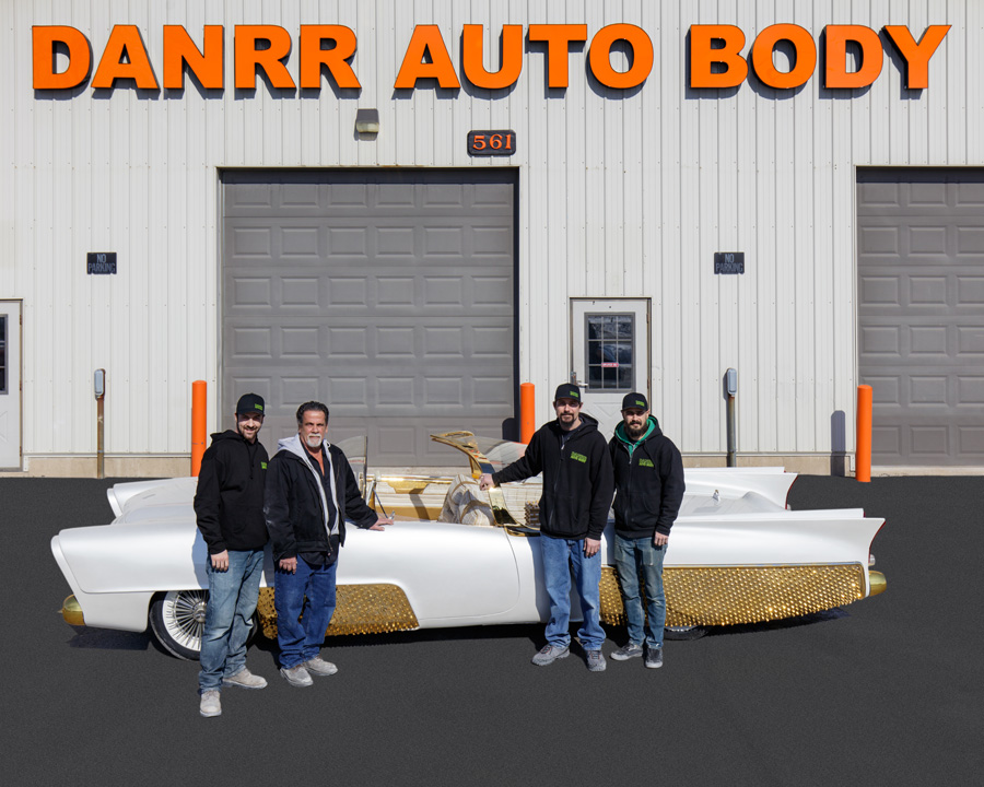 The Golden Sahara II leaving Danrrr Auto Body on its way to the Geneva International Motor Show 