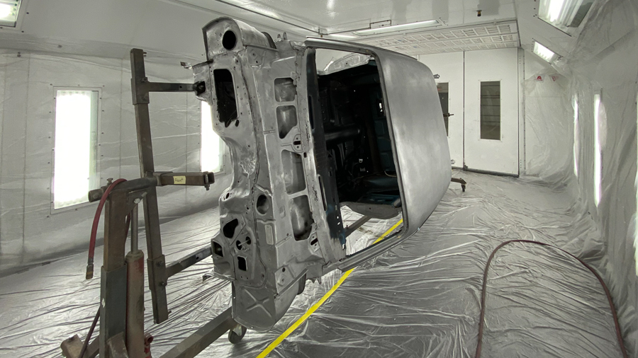 Prepping the body of the 1972 Nova for epoxy primer 